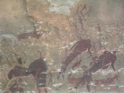 Le Drakensberg, art rupestre san de la caverne de Giant's Castle