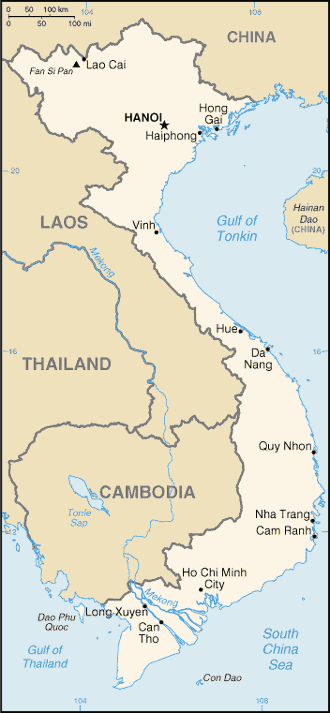 Carte du Vietnam